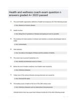 Health and wellness coach exam question n answers graded A+ 2023 passed