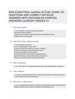 ISSA EXAM FINAL nutrition ACTUAL EXAM 133 QUESTIONS AND CORRECT DETAILED ANSWERS WITH RATIONALES (VERIFIED ANSWERS) |ALREADY GRADED A+