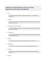 California CSLB Business and Law Test- Questions & Answers (Graded A)