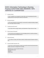 D220- Information Technology in Nursing Practice QUESTIONS AND ANSWERS 100% VERIFIED A+ GUARANTEED