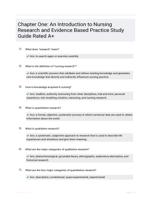 Chapter One: An Introduction to Nursing Research and Evidence Based Practice Study Guide Rated A+