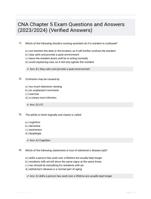 CNA Chapter 5 Exam Questions and Answers (2023/2024) (Verified Answers)