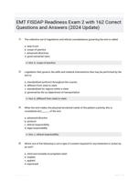 EMT FISDAP Readiness Exam 2 Set questions and answers