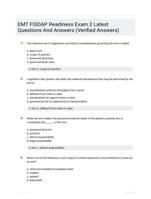 EMT FISDAP Readiness Exam 2 Questions and Answers 2024.