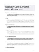 Endpoint Security Solutions (ESS) EXAM QUESTIONS (16 TERMS) WITH VERIFIED DEFINITIONS UPDATED 2024