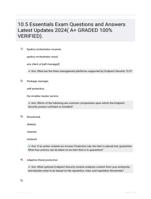 10.5 Essentials Exam Questions and Answers Latest Updates 2024( A+ GRADED 100% VERIFIED).