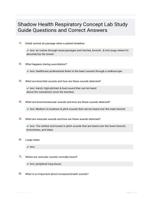 Shadow Health Respiratory Concept Lab Study Guide Questions and Correct Answers