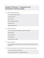 hondros 195 exam 1  | Questions and Answers(A+ Solution guide)