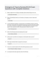 Emergency & Trauma Nursing NCLEX Exam Questions with Complete Solutions