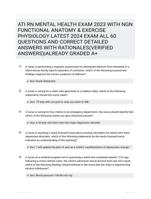 ATI RN MENTAL HEALTH EXAM 2023 WITH NGN FUNCTIONAL ANATOMY & EXERCISE PHYSIOLOGY LATEST 2024 EXAM ALL 60 QUESTIONS AND CORRECT DETAILED ANSWERS WITH RATIONALES(VERIFIED ANSWERS)|ALREADY GRADED A+