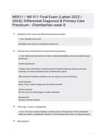 NR511 / NR 511 Final Exam (Latest 2023 / 2024): Differential Diagnosis & Primary Care Practicum - Chamberlain week 8