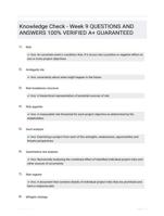 Knowledge Check - Week 9 QUESTIONS AND ANSWERS 100% VERIFIED A+ GUARANTEED