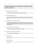 Complex Med Surg- Respiratory questions with correct answers