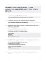 Insurance Suite Fundamentals 10.0 Questions With 100% Correct Answers.