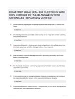 EXAM PREP 2024 | REAL 338 QUESTIONS WITH 100% CORRECT DETAILED ANSWERS WITH RATIONALES | UPDATED & VERIFIED