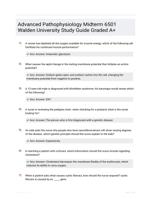 Advanced Pathophysiology Midterm 6501 Walden University Study Guide Graded A+