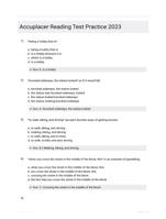 Accuplacer Reading Test Practice Study Guide Questions and Correct Answers