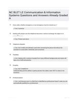 NC BLET LE Communication & Information Systems Questions and Answers Already Graded A