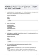 ACAS Best Practice Knowledge Exam 4 - BIO171 MICROBIO FULL EXAM