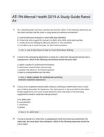 ATI RN Mental Health 2019 A Study Guide Graded A+