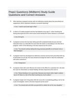 PrepU Questions (Midterm) Study Guide Questions and Correct Answers