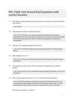 PPL Flight Test Ground Brief questions with correct answers