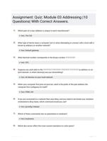 Assignment: Quiz: Module 03 Addressing |10 Questions| With Correct Answers.