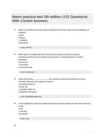 Nasm practice test 5th edition Study Guide Questions and Correct Answers