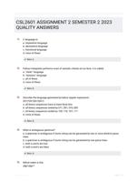 CSL2601 ASSIGNMENT 2 SEMESTER 2 2023 QUALITY ANSWERS 