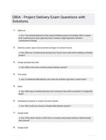 DBIA - Project Delivery Exam Questions with Solutions. 