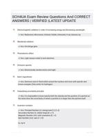 SCH4UA Exam Review 2024 VERIFIED ANSWERS