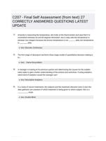 C207 - Final Self Assessment (from text) 27 CORRECTLY ANSWERED QUESTIONS LATEST UPDATE