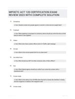 MPOETC ACT 120 CERTIFICATION  EXAM REVIEW 2023 WITH COMPLETE  SOLUTION