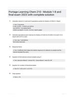 Portage Learning Chem 210 - Module 1-8 and final exam 2023 with complete solution