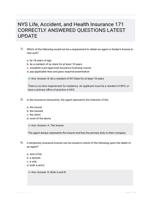 NYS Life, Accident, and Health Insurance Study Guide Questions and Correct Answers