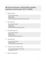 NR 293 Final Exam 3 (2023/2024) Verified Questions and Answers (FULL EXAM)