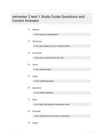 semester 2 test 1 Study Guide Questions and Correct Answers