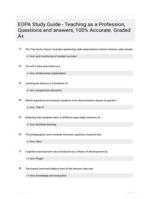 EOPA Study Guide - Teaching as a Profession, Questions and answers, 100% Accurate. Graded A+