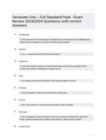 Semester One -- Full Standard Pack - Exam Review 2024|2024 Questions with correct Answers