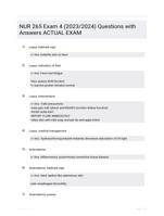  NUR 265  Exam 4 (2023/2024) Questions with Answers ACTUAL EXAM