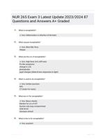  NUR 265  Exam 3  Latest Update 2023/2024  87 Questions  and Answers  A+ Graded