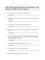 WGU C949 Data Structures and Algorithms |102 Questions| With Correct Answers.