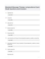 Maryland Massage Therapy Jurisprudence Exam  Study Questions and Answers 100% Correct