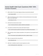 Home Health Aide Exam Questions With 100% Correct Answers.