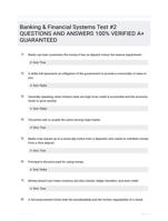 Banking & Financial Systems Test #2 QUESTIONS AND ANSWERS 100% VERIFIED A+ GUARANTEED