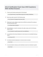 ACLS Certification Exam Quiz 2020 Questions With Verified  Answers