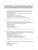 FACHE Weeks 1-12 Combined | 304 - Questions & Answers (SCORED 98%) Latest Update 2023