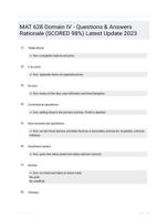 MAT 628 Domain IV - Questions & Answers Rationale (SCORED 98%) Latest Update 2023