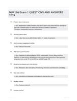 NUR166 Exam 1 QUESTIONS AND ANSWERS 2024