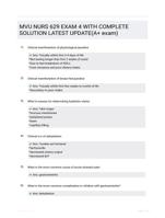 MVU NURS 629 EXAM 4 WITH COMPLETE SOLUTION LATEST UPDATE(A+ exam)